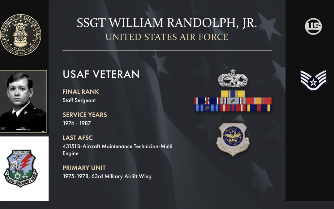 Service Reflections of SSgt William Randolph, U.S. Air Force (1974-1987)